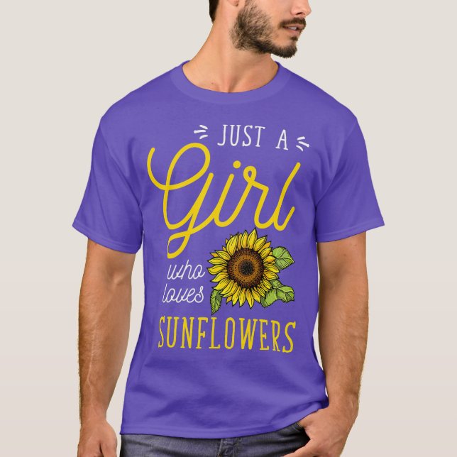 Bara en flicka som Kärlek Sunblommor Art Florist T Shirt (Framsida)