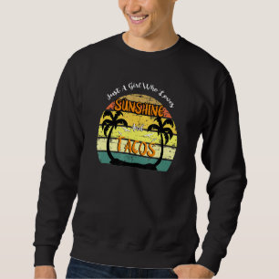 Bara en flicka som Kärlek Sunshine Tacos - Retro v Lång Ärmad Tröja
