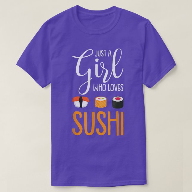 Bara en flicka som Kärlek Sushi är en asiatisk mat T Shirt (Design framsida)