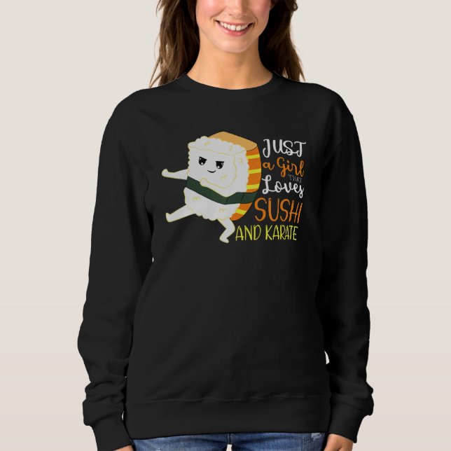 Bara en flicka som Kärlek Sushi och Karate T Shirt (Framsida)