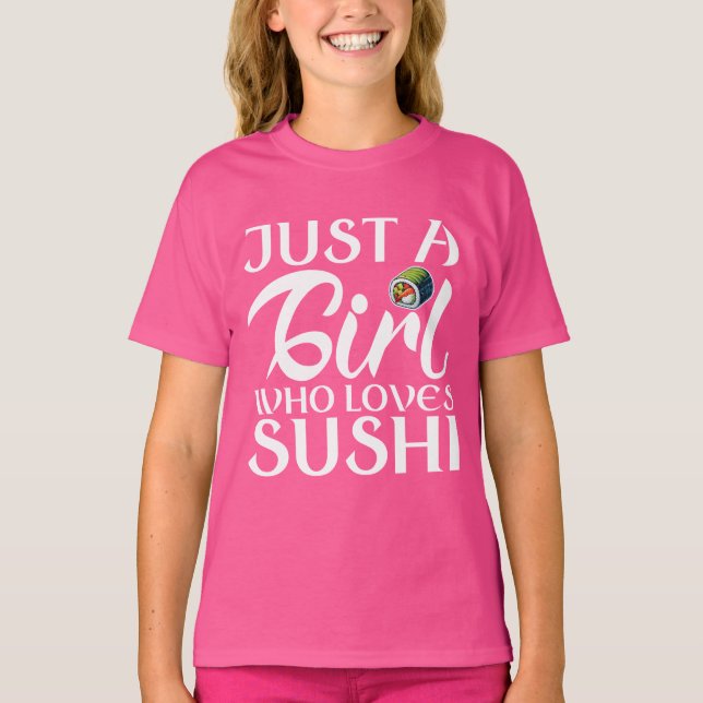 Bara en flicka som kärlek sushi t shirt (Framsida)