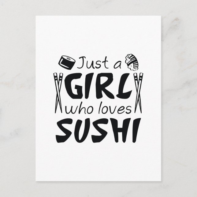 Bara en flicka som Kärlek Sushi Vykort (Framsida)