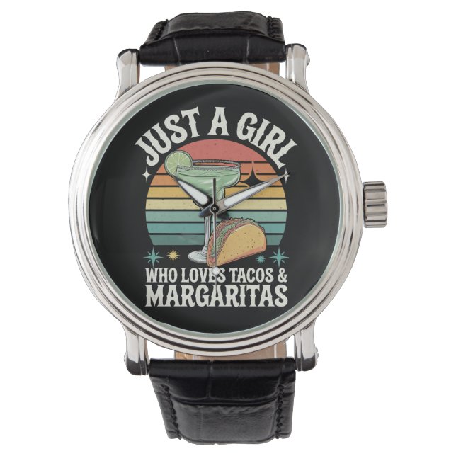 Bara en flicka som Kärlek Tacos och Margarita Mexi Armbandsur (Framsida)