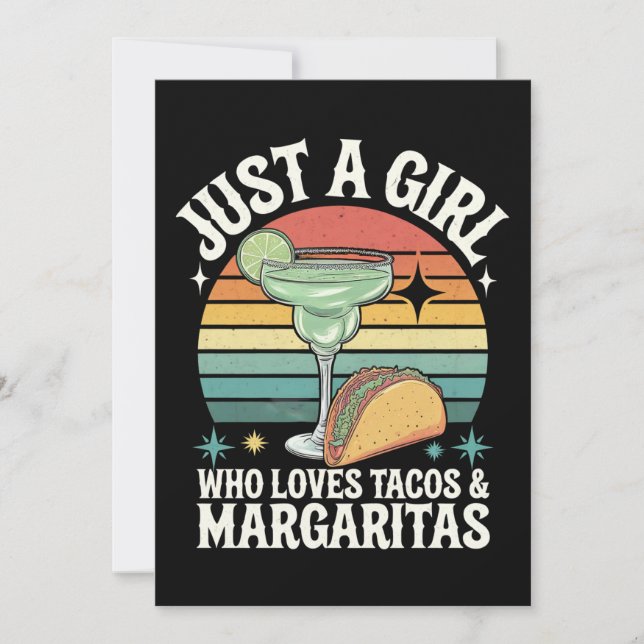 Bara en flicka som Kärlek Tacos och Margarita Mexi Inbjudningar (Framsida)