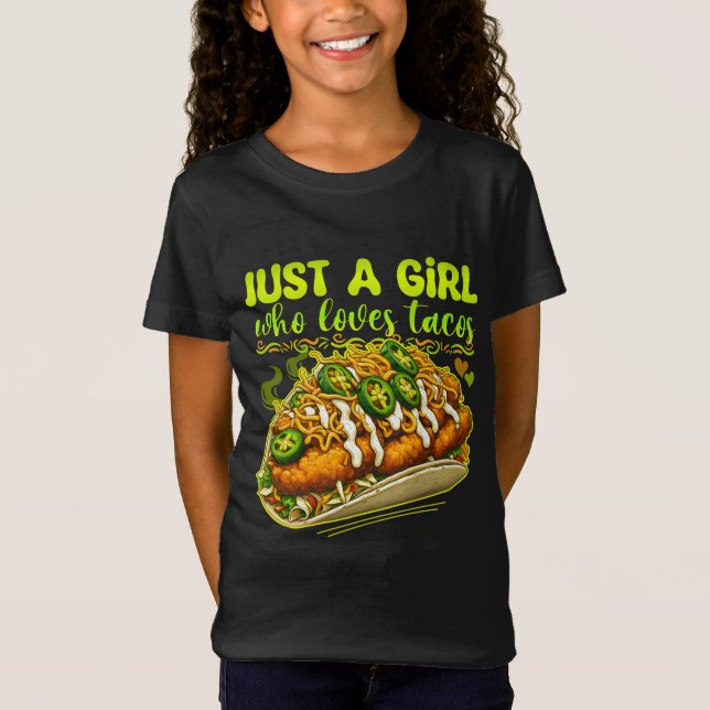 Bara en flicka som kärlek tacos t shirt (Framsida)