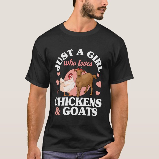 Bara en flicka som Kärlek tar Chickens Girls Women T Shirt (Framsida)