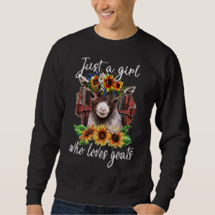Bara en flicka som Kärlek tar solblommor Lång Ärmad Tröja