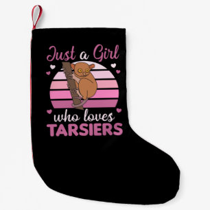 Bara en flicka som Kärlek Tarsiers Cute Monkey Liten Julstrumpa