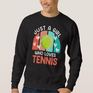 Bara en flicka som Kärlek tennis Lång Ärmad Tröja