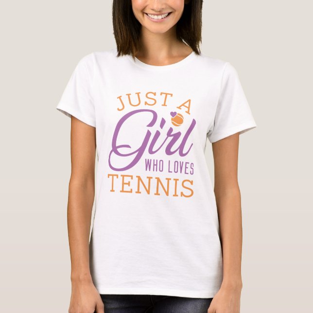 Bara en flicka som Kärlek tennis T Shirt (Framsida)