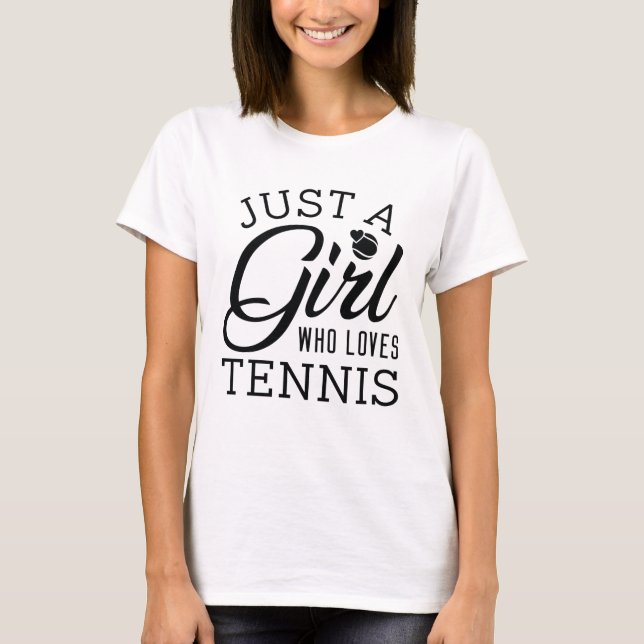 Bara en flicka som Kärlek tennis T Shirt (Framsida)