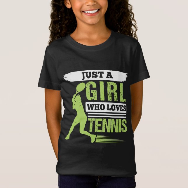 Bara en flicka som Kärlek tennis T Shirt (Framsida)