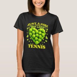 Bara en flicka som kärlek tennis tennis t shirt