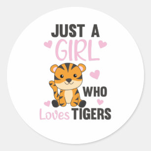 Bara en flicka som Kärlek tiger åt sväljer djur Ti Runt Klistermärke