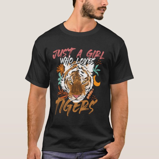 Bara en flicka som Kärlek Tigers Tiger T Shirt (Framsida)
