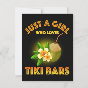 Bara en flicka som Kärlek Tiki Pub Vykort