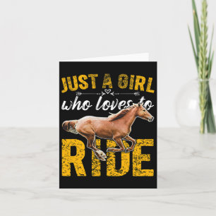 Bara en flicka som Kärlek till Ride Horseback Rid Kort