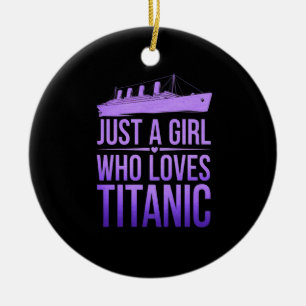 Bara en flicka som Kärlek Titanic Perfekt för Tita Julgransprydnad Keramik