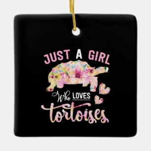 Bara en flicka som Kärlek Tortoise Julgransprydnad Keramik