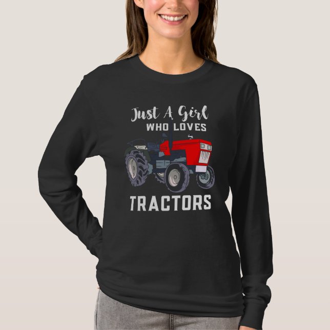Bara en flicka som Kärlek Tractor Novelty T Shirt (Framsida)