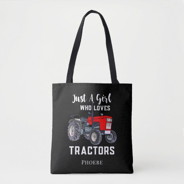 Bara en flicka som Kärlek Tractor Novelty Tygkasse (Framsida)