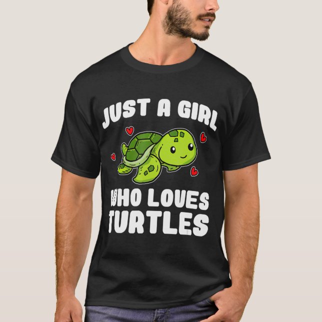 Bara en flicka som Kärlek Turtles Cute Sea Turtle  T Shirt (Framsida)