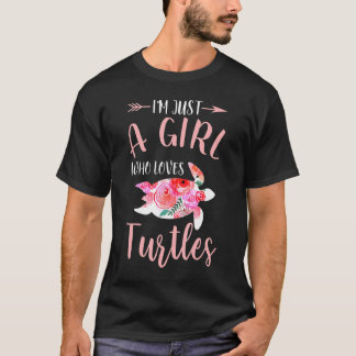 Bara en flicka som Kärlek Turtles Cute Turtle Älsk T Shirt