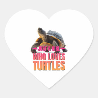 Bara en flicka som Kärlek Turtles Hjärtformat Klistermärke