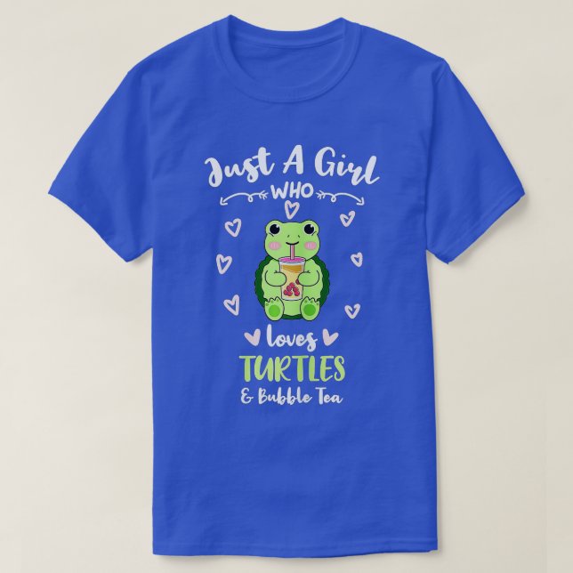 Bara en flicka som Kärlek Turtles och Bubble Tea T Shirt (Design framsida)