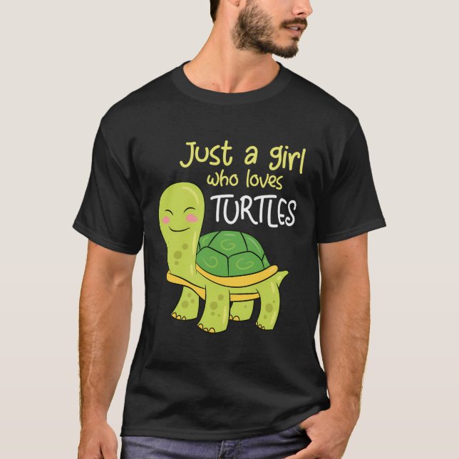Bara en flicka som Kärlek Turtles Sea Turtle Girl T Shirt (Framsida)