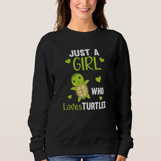 Bara en flicka som Kärlek Turtles - söt Turtle T Shirt (Framsida)