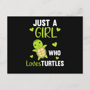 Bara en flicka som Kärlek Turtles - söt Turtle Vykort