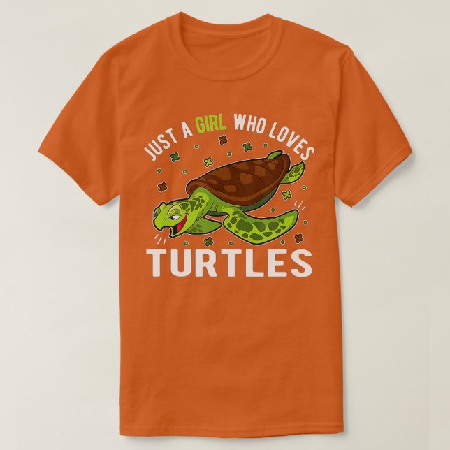 Bara en flicka som Kärlek Turtles T Shirt (Design framsida)