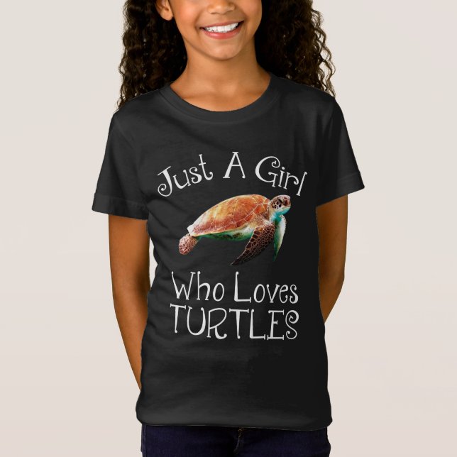 Bara en flicka som Kärlek Turtles T Shirt (Framsida)