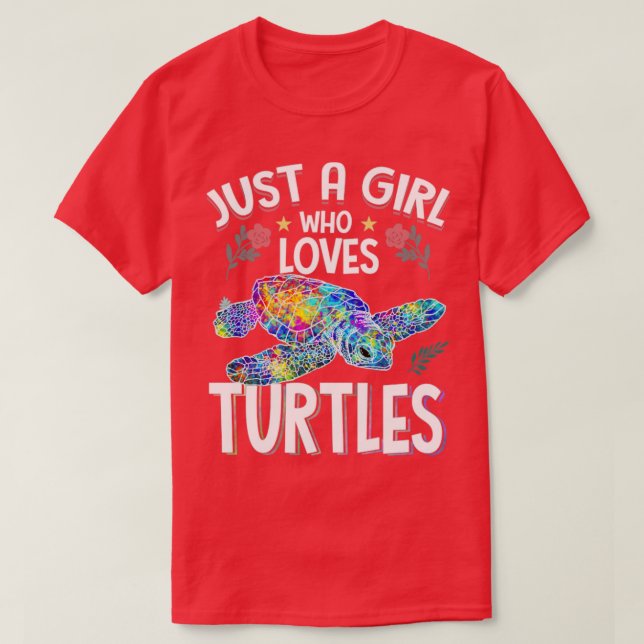 Bara en flicka som Kärlek Turtles T Shirt (Design framsida)
