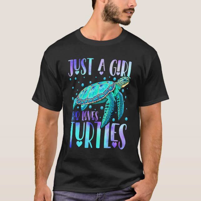 Bara en flicka som Kärlek Turtles Tie Dye Sea Turt T Shirt (Framsida)