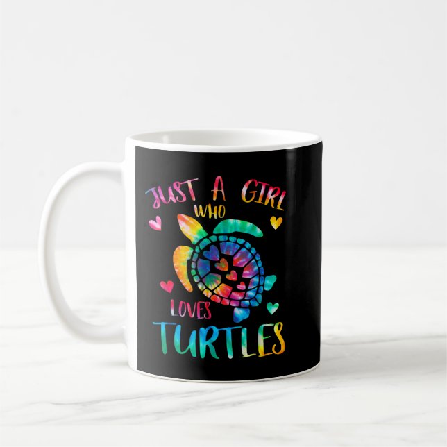 Bara en flicka som Kärlek Turtles Tie Dye Turtle Ä Kaffemugg (Vänster)
