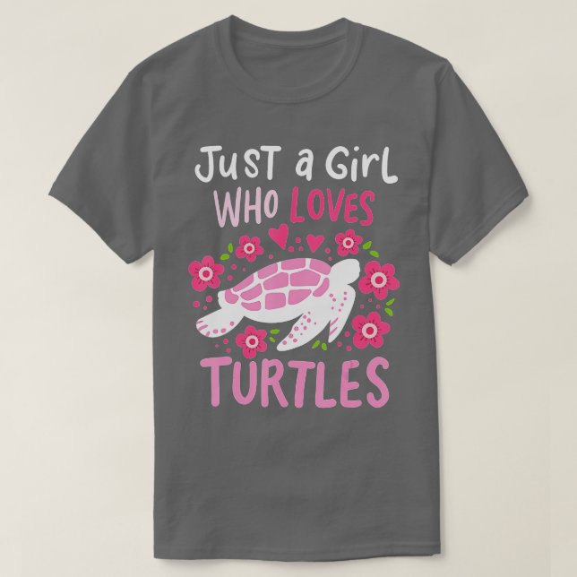 Bara en flicka som Kärlek Turtles Turtle Gift T Shirt (Design framsida)