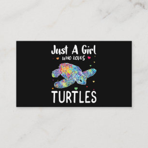 Bara en flicka som Kärlek Turtles Watercolor Sea O Visitkort