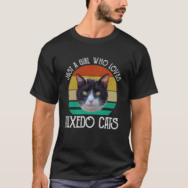 Bara en flicka som Kärlek Tuxedo Cats T Shirt (Framsida)