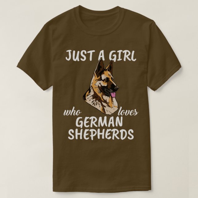 Bara en flicka som Kärlek tyska herdar 2 T Shirt (Design framsida)