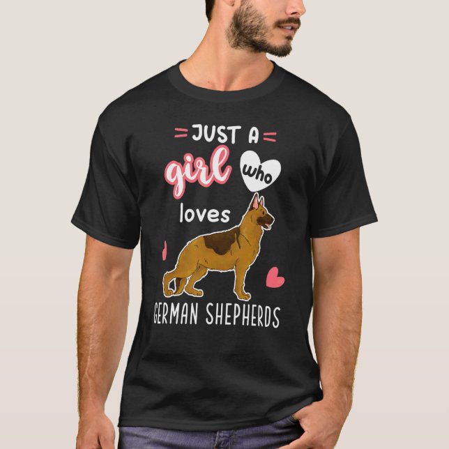 Bara en flicka som Kärlek tyska herdar T Shirt (Framsida)