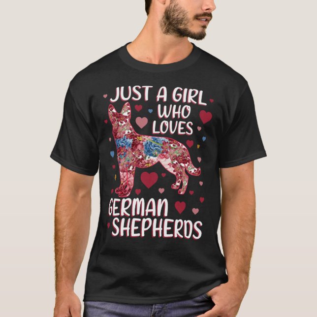 Bara en flicka som Kärlek tyska herdar T Shirt (Framsida)