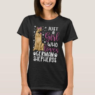 Bara en flicka som Kärlek tyska Shepherd Hundar Äl T Shirt