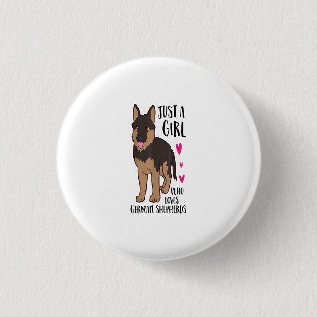 Bara en flicka som Kärlek tyska shepherds Hund Knapp (Framsida)