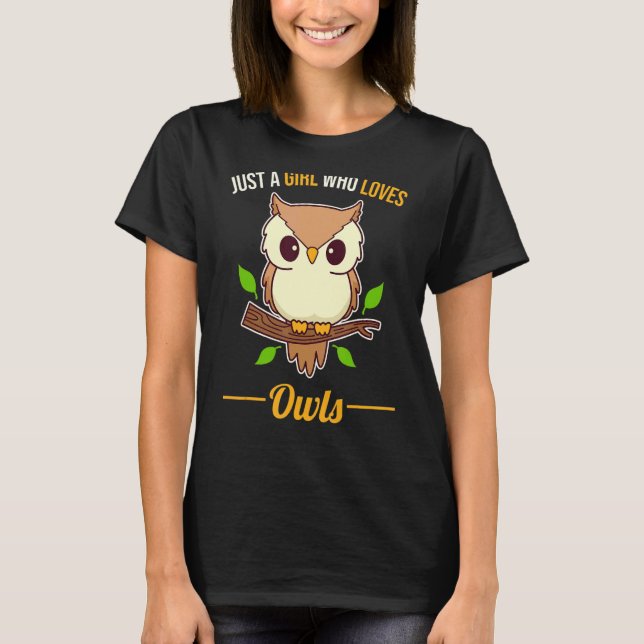 Bara en flicka som Kärlek Uggla T Shirt (Framsida)