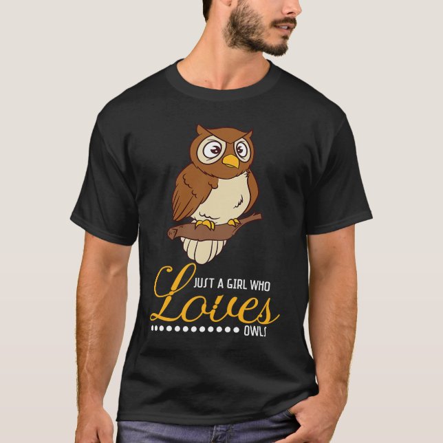 Bara en flicka som kärlek uggla t shirt (Framsida)