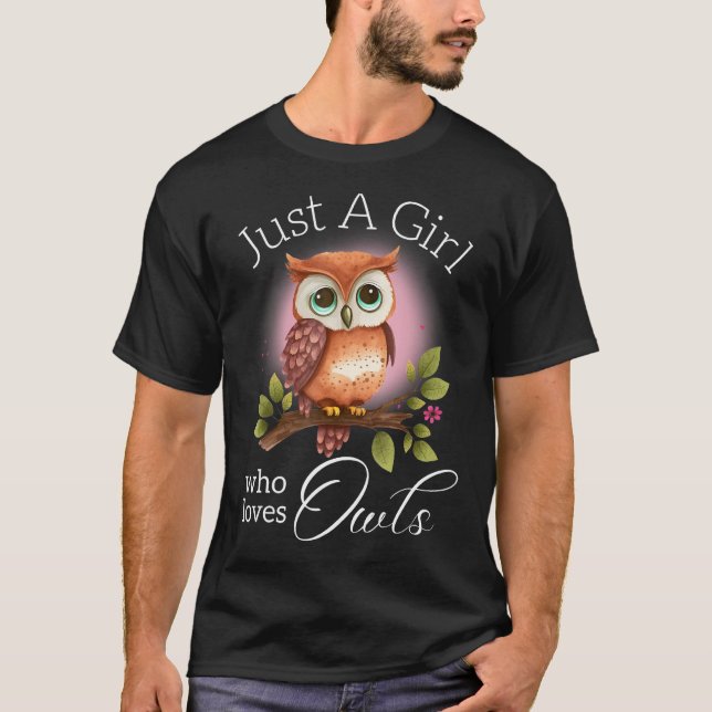 Bara en flicka som Kärlek Uggla T Shirt (Framsida)