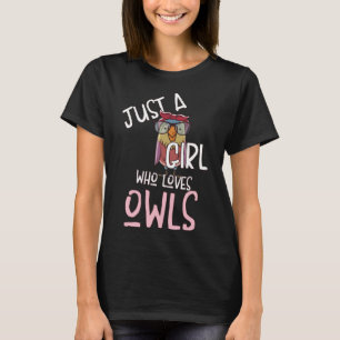 Bara en flicka som Kärlek Ugglor Retro Uggla Cute T Shirt