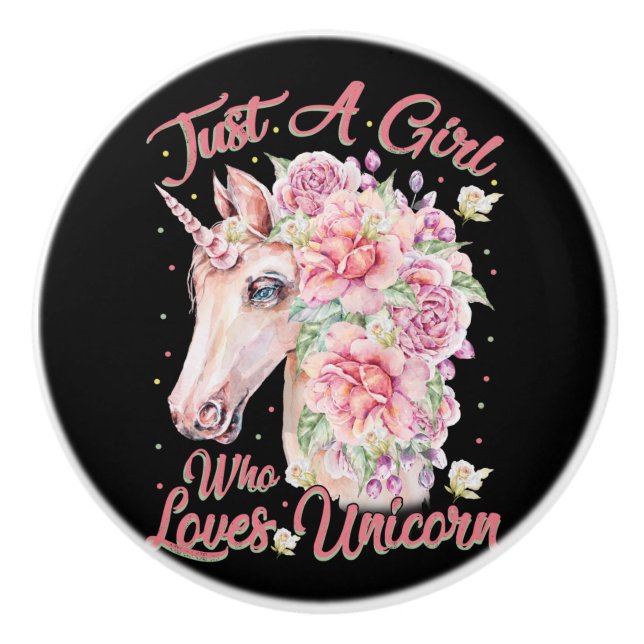 Bara en flicka som Kärlek Unicorn Knopp (Framsidan)